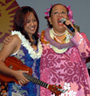 Raiatea Helm with Karen Kaleolani Keawehawaii